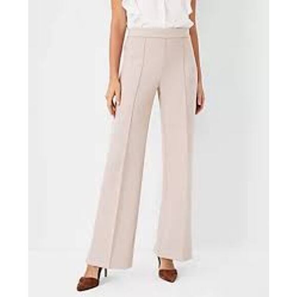 New Ann Taylor 12P Pink Faux Suede Side Zip Straight Leg Pant Trousers Empire - Picture 12 of 12